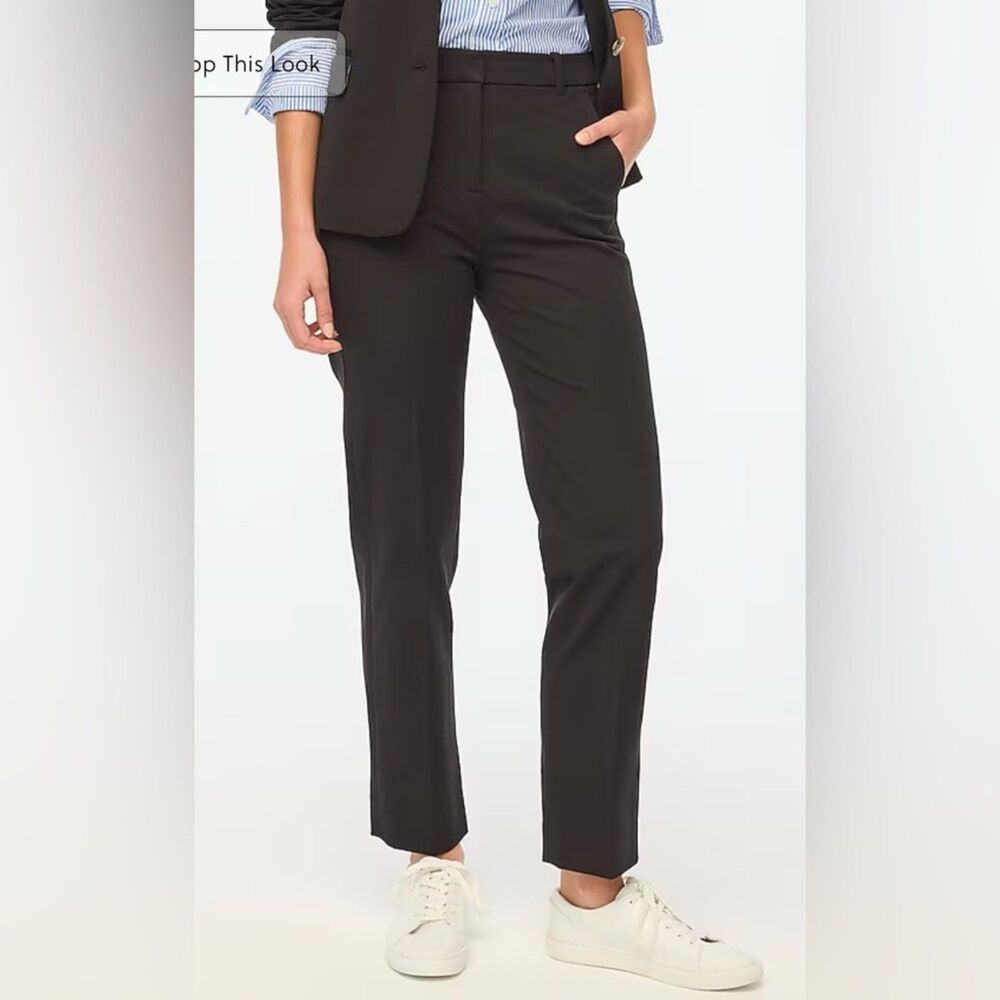 J. Crew Kallie Pant Black Size 8 Ankle Cropped Straight Leg Professional Work